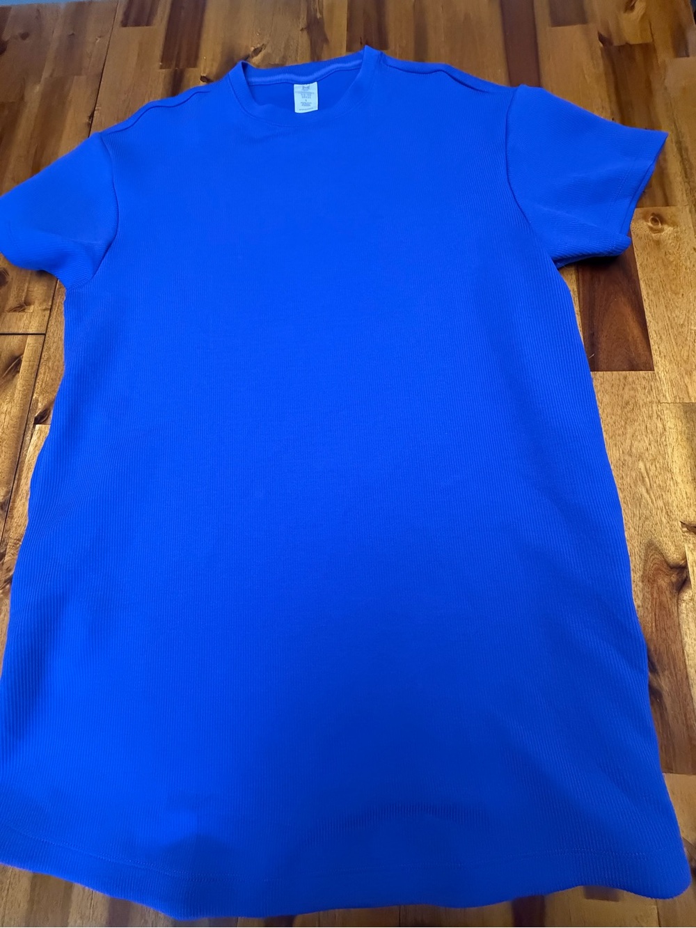 Bright Blue Women’s Short Sleeve Crewneck Ribbed Dress